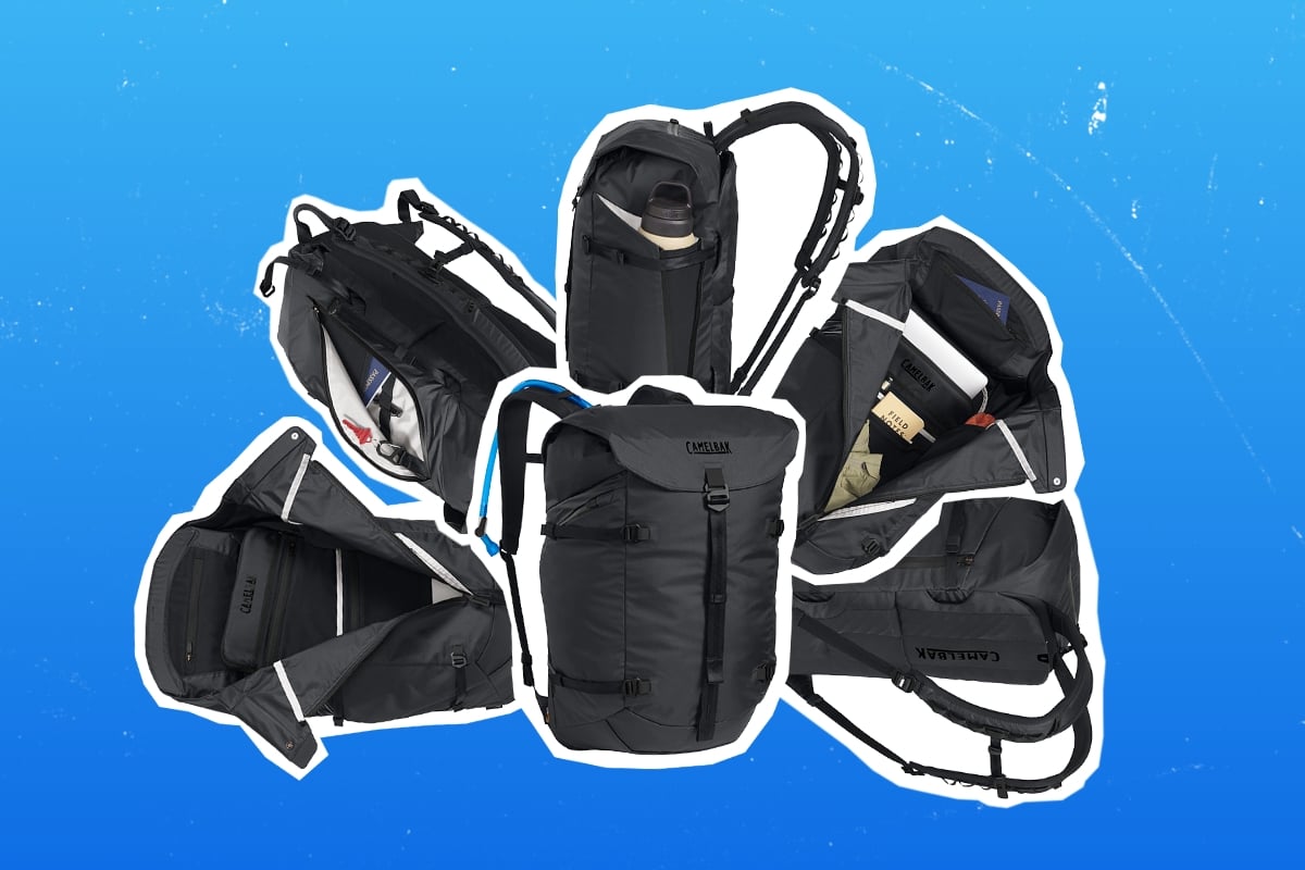 An array of CamelBak packs